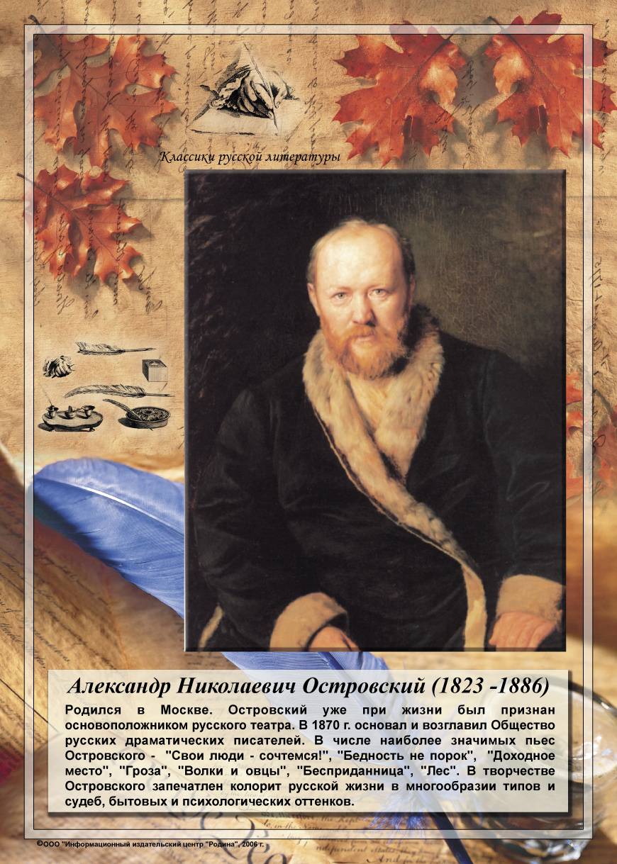 Портреты русских писателей классиков