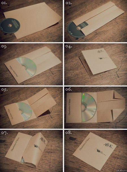 Как сделать конверт для диска из бумаги без клея